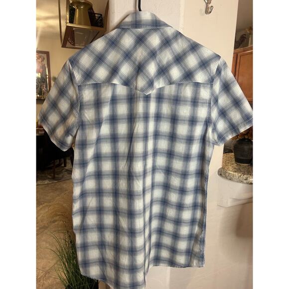 Pendleton Men's Frontier Western Blue Plaid Pearl Snap Button Shirt Small - Picture 6 of 6